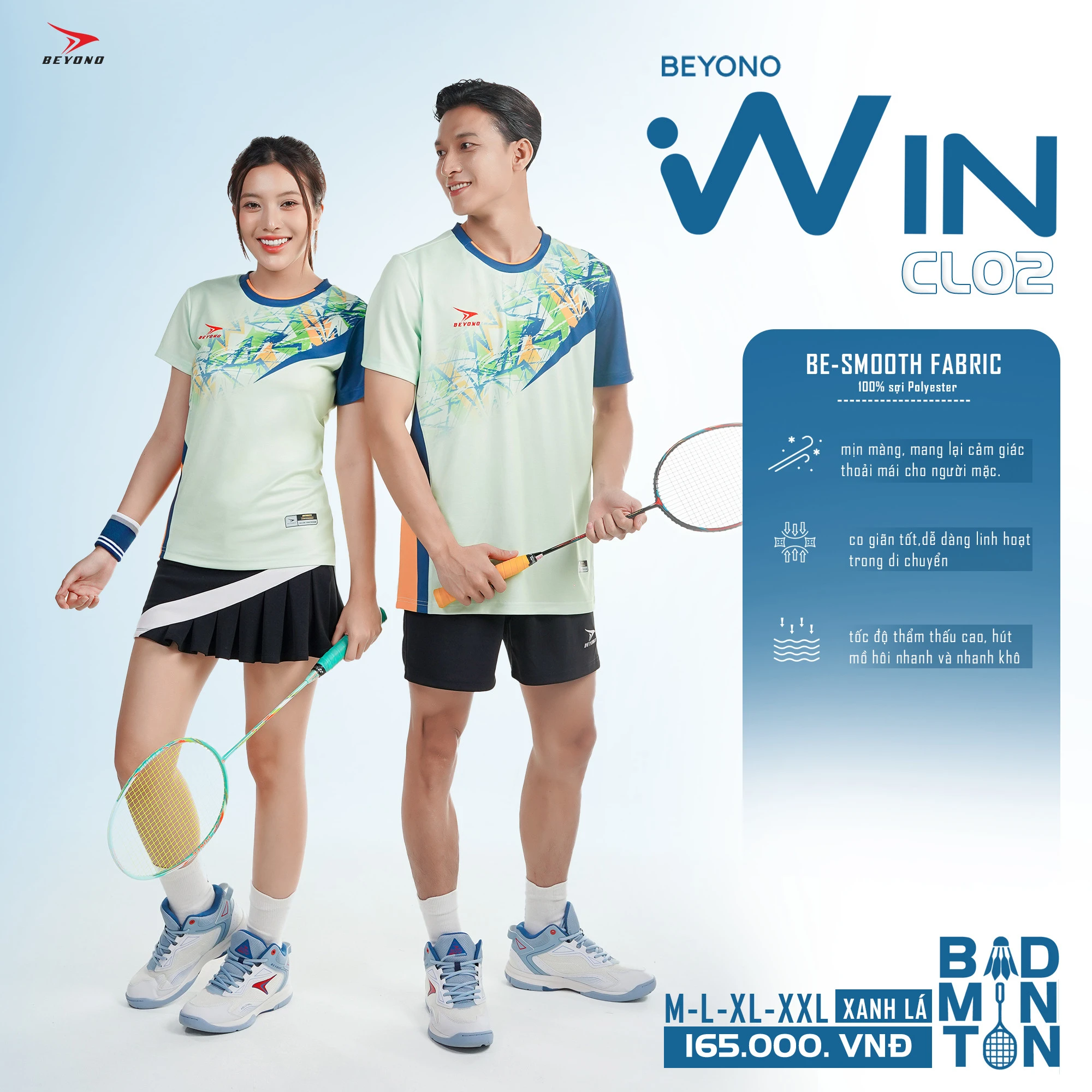 Áo Cầu Lông Beyono Win CL02 Màu Xanh Lá