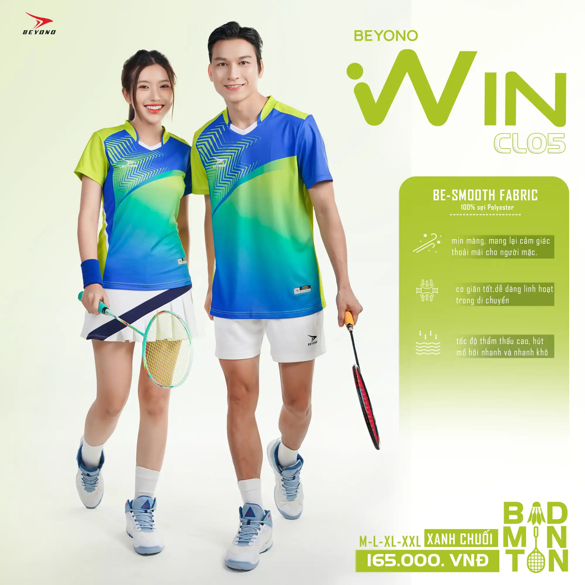 Áo Cầu Lông Beyono Win CL05 Xanh Chuối