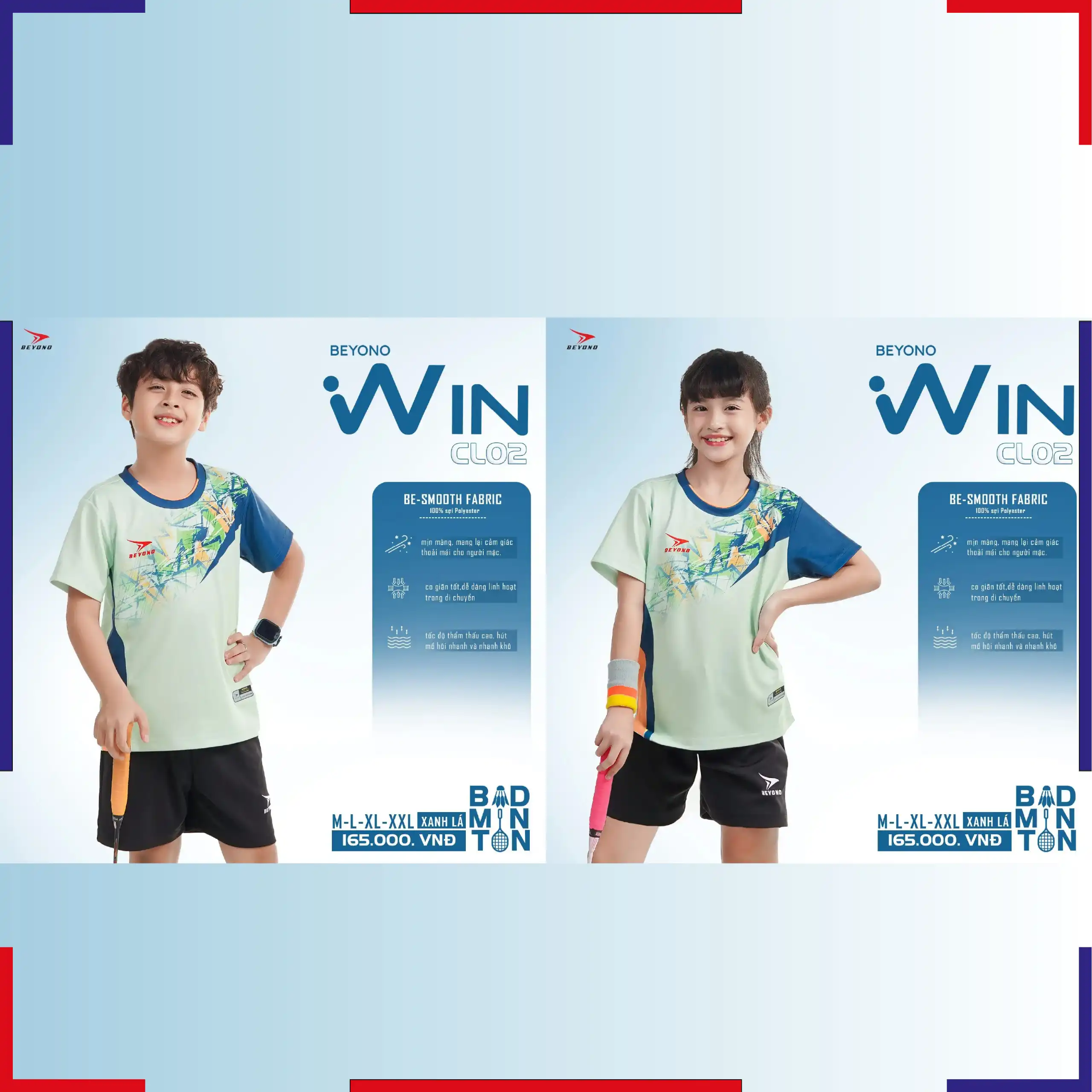 Áo Cầu Lông Beyono Win CL02 Trẻ Em Xanh Lá
