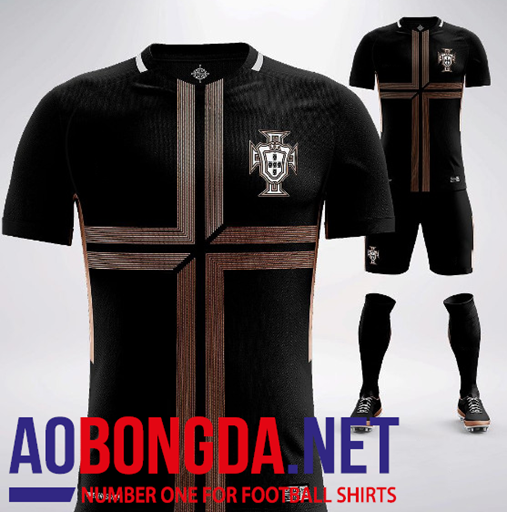 Áo Bồ Đào Nha World Cup Sân Khách Đen 2017-2018