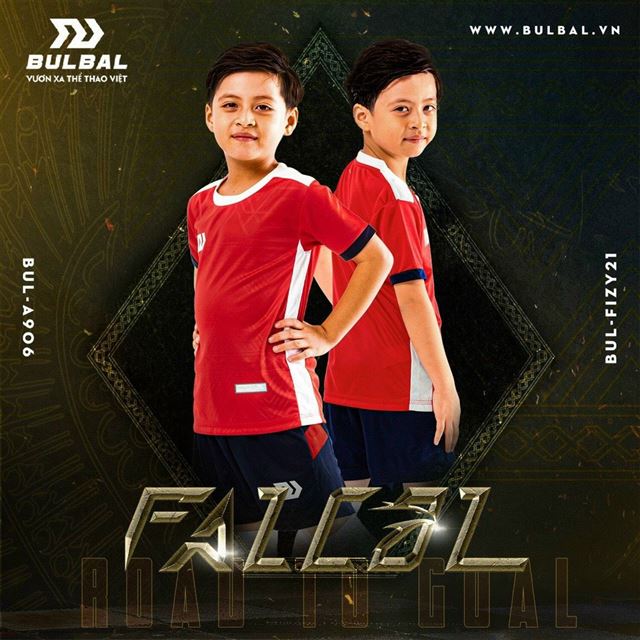 Bộ Quần Áo bóng đá trẻ em Bulbal Falcol đỏ