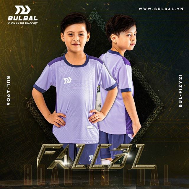 Bộ Quần Áo bóng đá trẻ em Bulbal Falcol tím