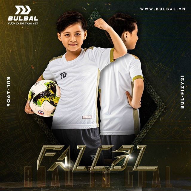 Bộ Quần Áo bóng đá trẻ em Bulbal Falcol trắng