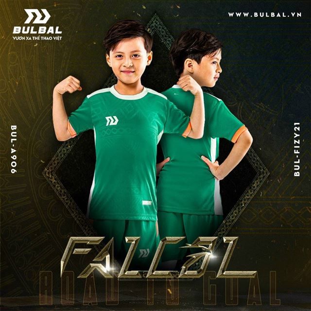 Bộ Quần Áo bóng đá trẻ em Bulbal Falcol xanh lá