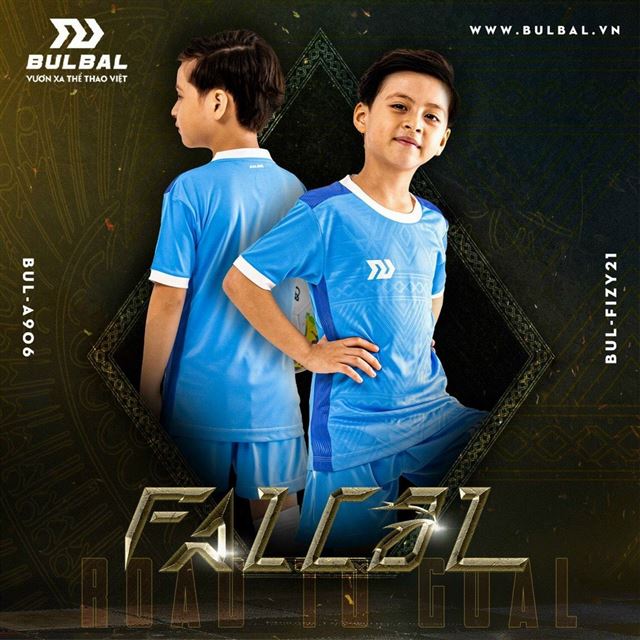 Bộ Quần Áo bóng đá trẻ em Bulbal Falcol xanh ngọc