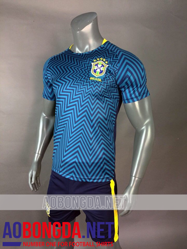 Áo Bóng Đá Brazil Xanh Tập World Cup 2018 - 2019