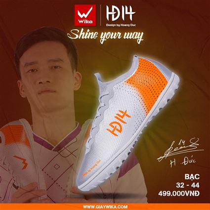 Giày Bóng Đá Wika Hoàng Đức HĐ14 Bạc