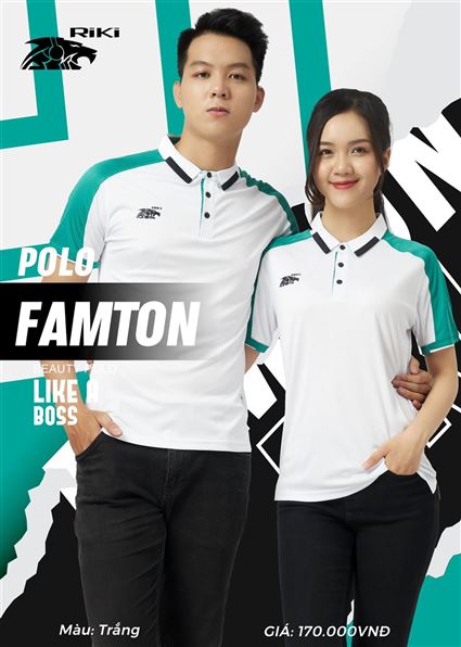 Áo Polo Riki Famton Trắng