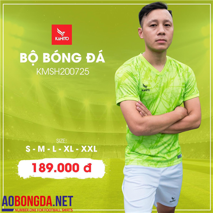 Áo Bóng Đá không logo Kamito xanh chuối 2