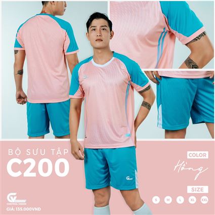 Áo Bóng Đá không Logo CV C200 hồng