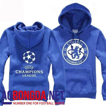 Áo nỉ mũ chelsea màu xanh