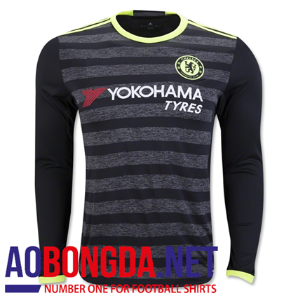 Áo bóng đá câu lạc bộ Chelsea dài tay màu đen, mùa 2016-2017