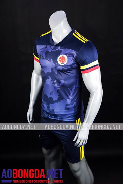 Áo Bóng Đá Đội Tuyển Colombia xanh tím than loang copa 2020-2021