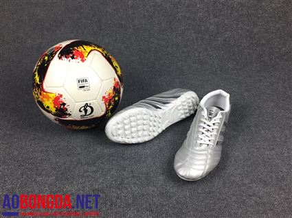 Giầy bóng đá phủi 3 sọc CT3 bạc sọc bạc