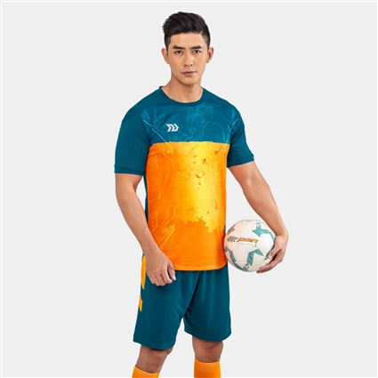 Áo bóng đá không logo Bubal 6City HCM vàng xanh 4