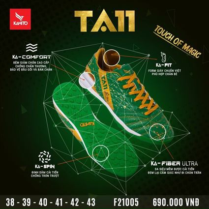 Giày bóng đá Kamito Tuấn Anh TA11 xanh lá