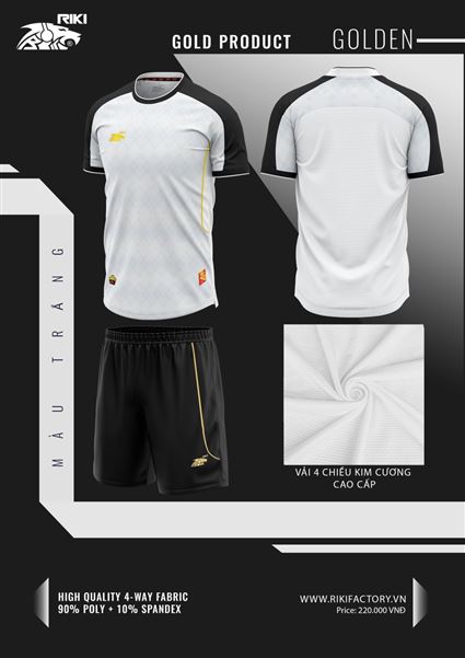 Áo Không Logo Riki Golden Trắng