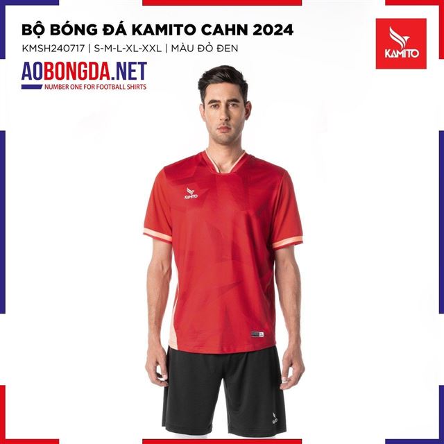 Áo Bóng Đá không Logo Kamito Công An Hà Nội 2024 Đỏ Đen