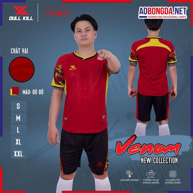 Áo Bóng Đá không Logo Dullkill Venom Đỏ Đô