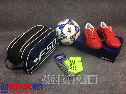 Giầy bóng đá phủi 3 sọc CT3 đỏ sọc đỏ