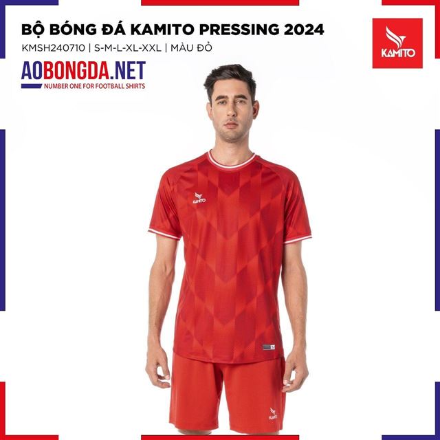 Áo Bóng Đá không Logo Kamito Pressing Đỏ