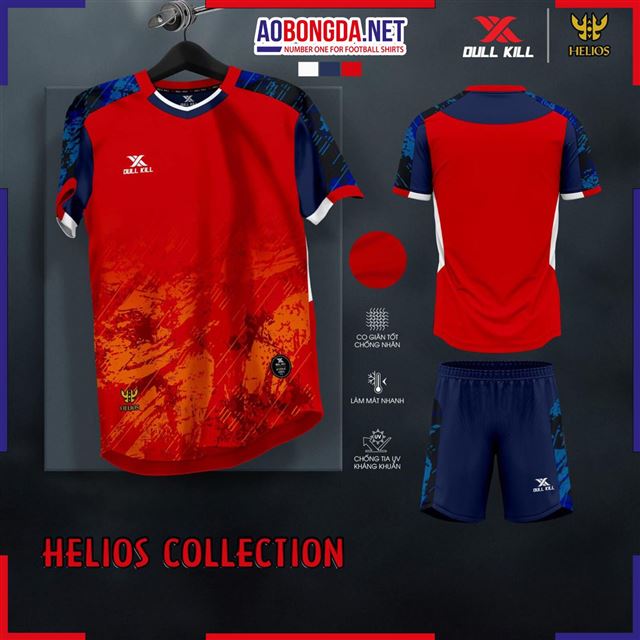 Áo Bóng Đá Không Logo Dullkill Helios Đỏ