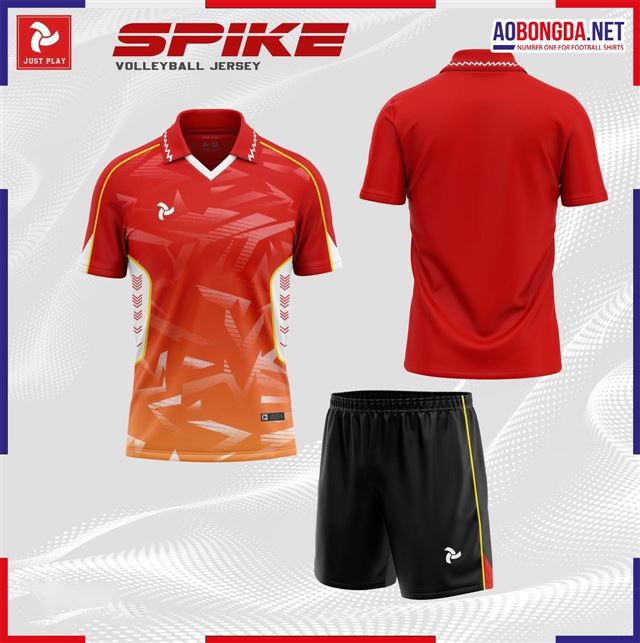 Áo Bóng Chuyền Justplay Spike Đỏ Nữ