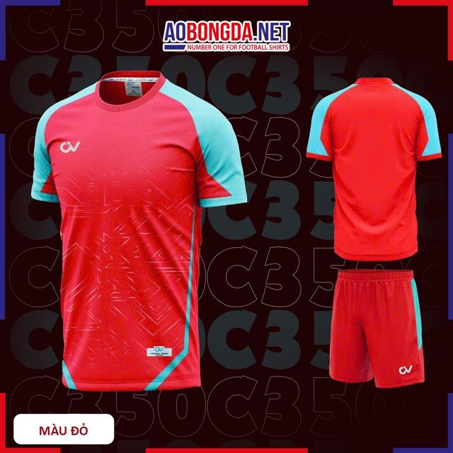 Áo Bóng Đá Không Logo CV C350 Đỏ