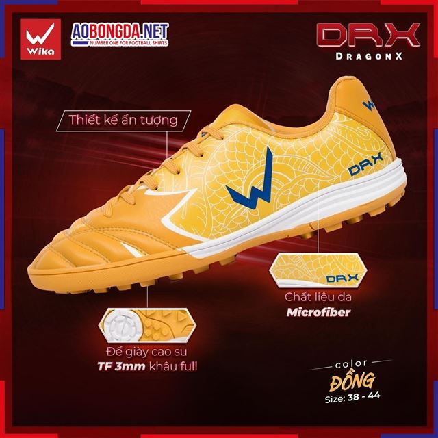 Giày Bóng Đá Wika DragonX Đồng