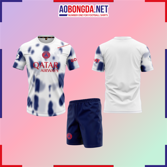 Áo Bóng Đá Câu Lạc Bộ PSG Trắng Loang Xanh 2023-2024