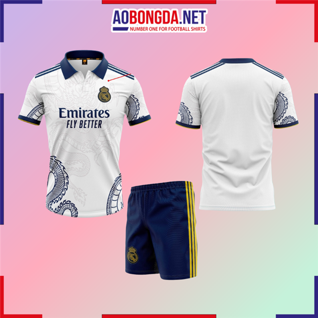 Áo Bóng Đá Câu Lạc Bộ Real Madrid Trắng Rồng 2023-2024
