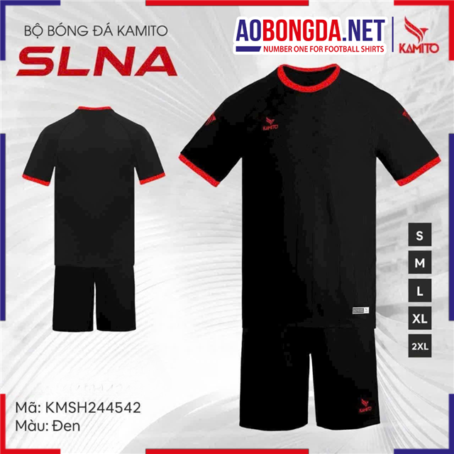 Áo Bóng Đá Không Logo Kamito Sông Lam Nghệ An Đen