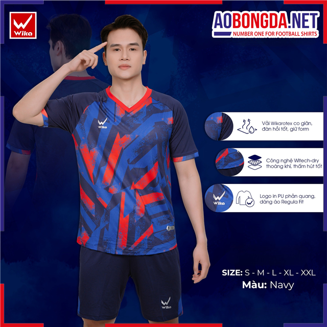 Áo Bóng Đá Không Logo Wika Thunder Navy