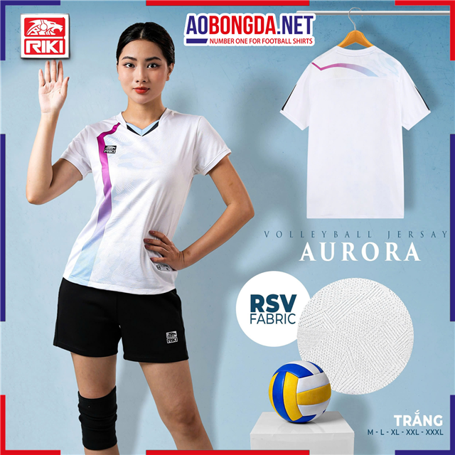 Bộ Bóng Chuyền Riki Vol11 Aurora Nữ Trắng