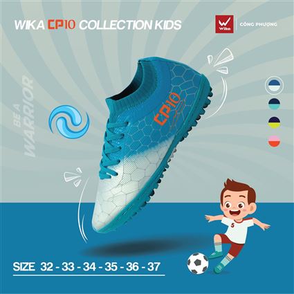 Giày Bóng Đá trẻ em Wika Công Phượng CP10 Collection Xanh Bạc