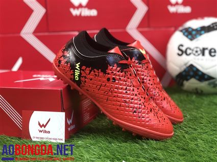 Giầy Bóng Đá Wika Hunter đỏ cổ đen