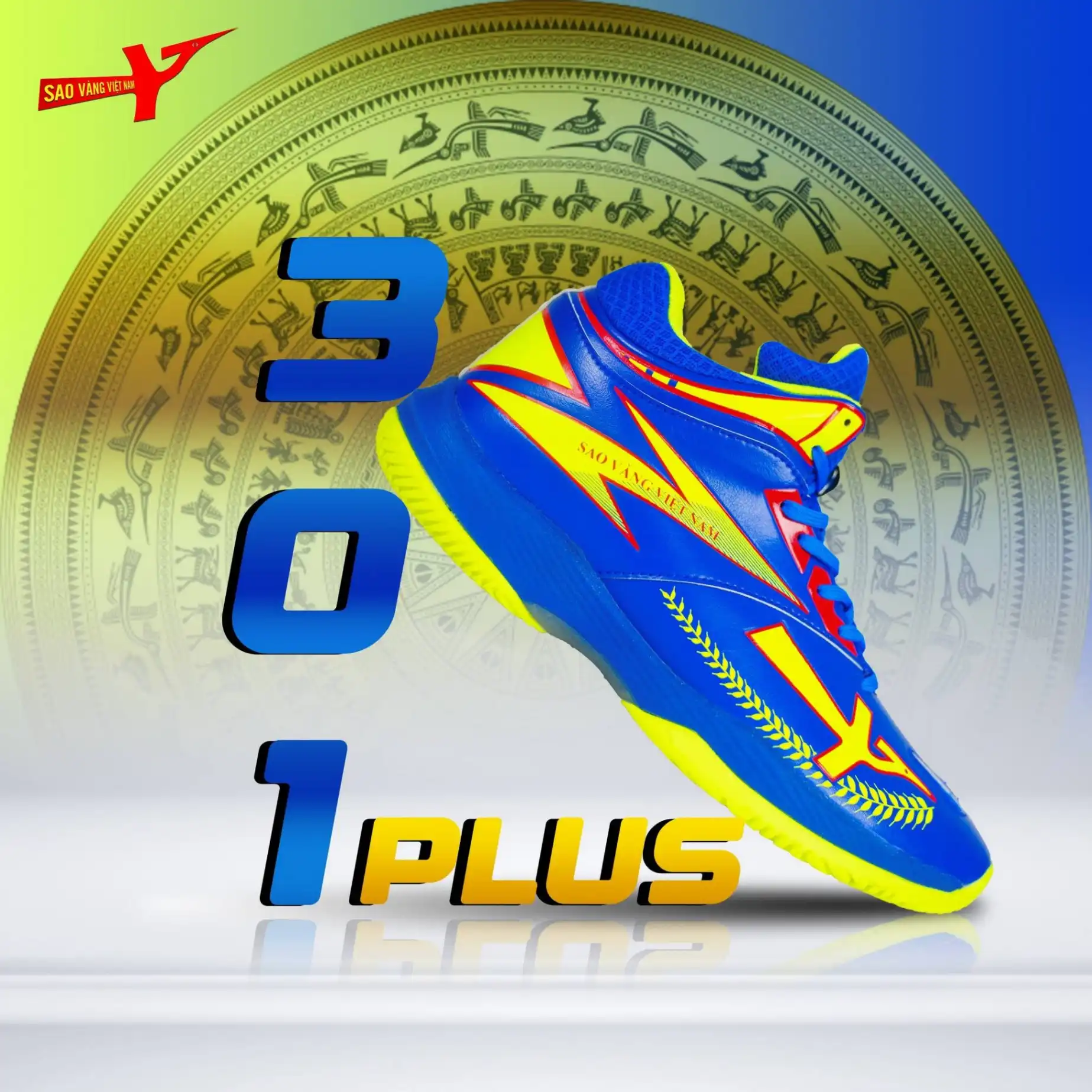 Giày Bóng Chuyền Sao Vàng 301 Plus Xanh Navy