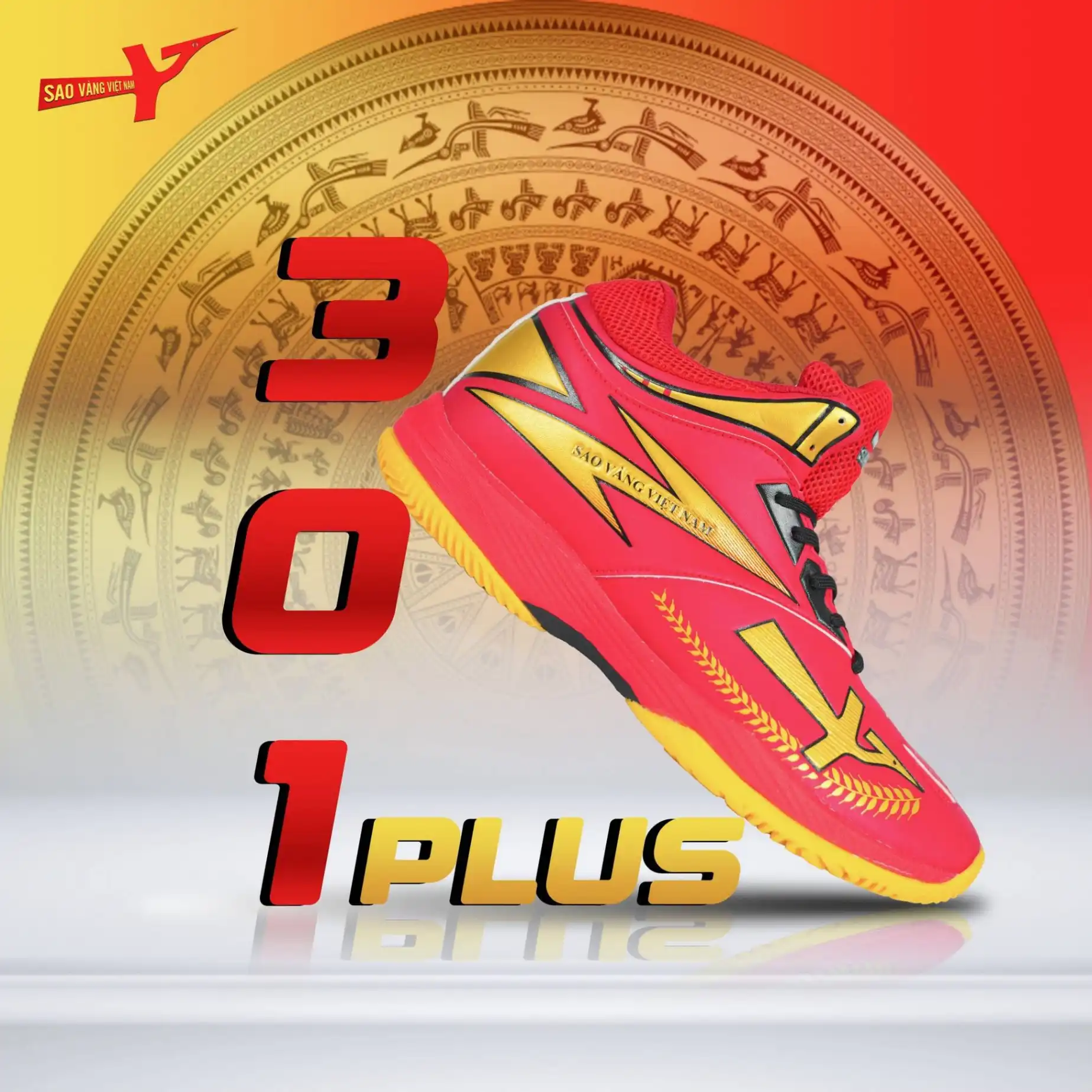 Giày Bóng Chuyền Sao Vàng 301 Plus Đỏ