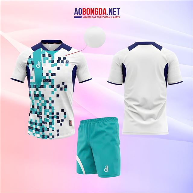 Áo Bóng Đá Không Logo HD Matrix Trắng