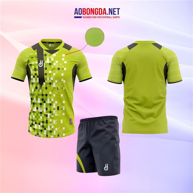 Áo Bóng Đá Không Logo HD Matrix Xanh Chuối