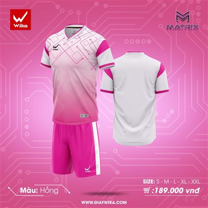 Áo Bóng Đá Không Logo Wika Matrix Hồng