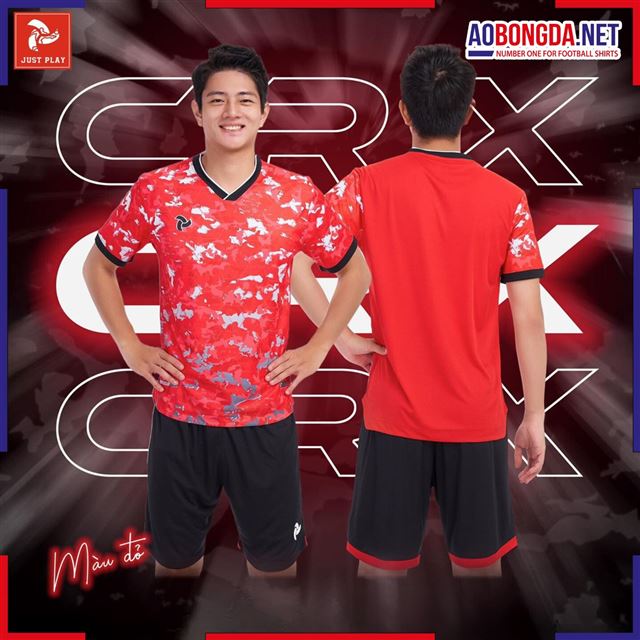 Áo Bóng Đá Không Logo Justplay CRX Đỏ