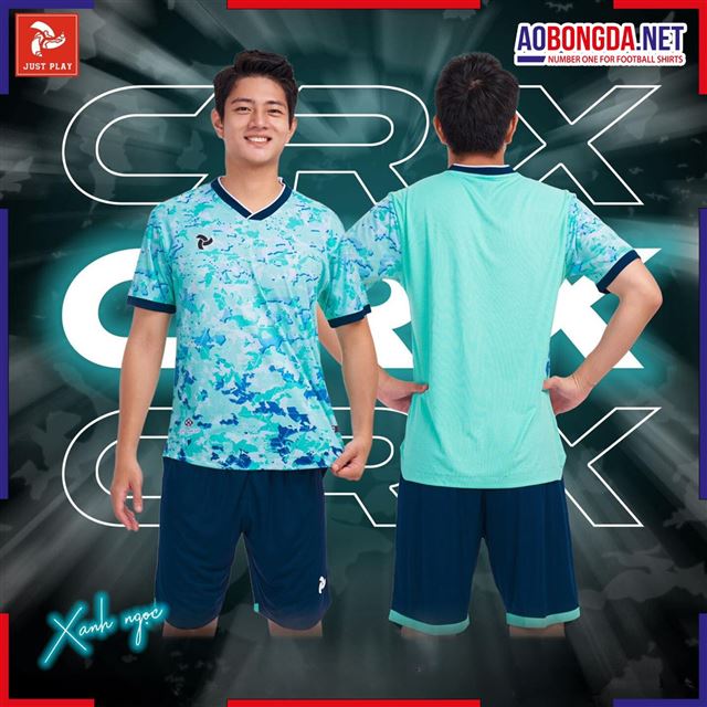 Áo Bóng Đá Không Logo Justplay CRX Xanh Ngọc