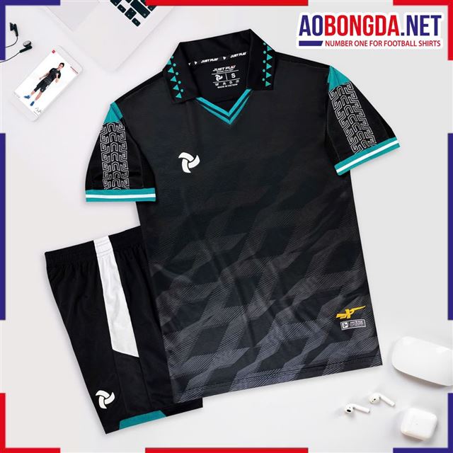 Áo Bóng Đá Không Logo Justplay Warrior Đen