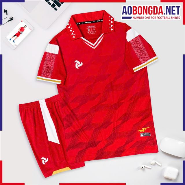 Áo Bóng Đá Không Logo Justplay Warrior Đỏ