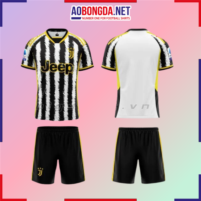 Áo Bóng Đá Câu Lạc Bộ Juventus Trắng Sọc Đen 2023-2024