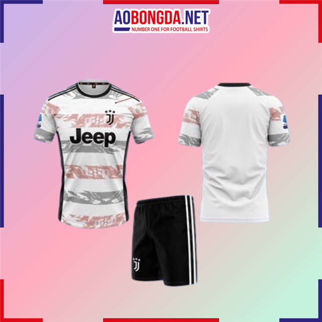 Áo Bóng Đá Câu Lạc Bộ Juventus Trắng Kẻ Xám Hồng 2023-2024