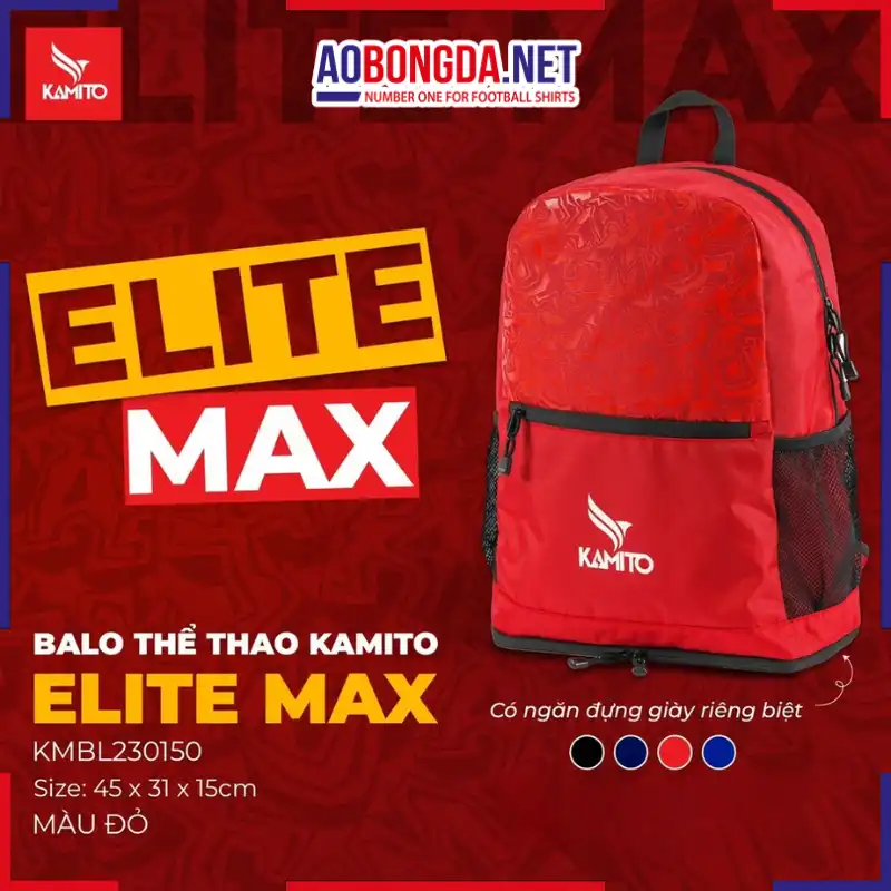 Balo Thể Thao Kamito Elite Max Màu Đỏ