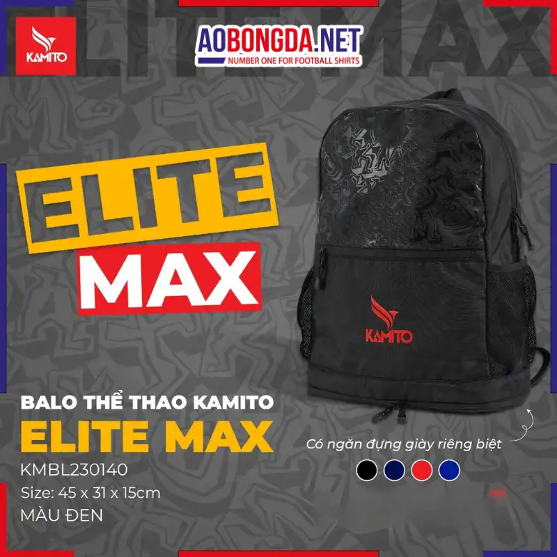 Balo Thể Thao Kamito Elite Max Màu Đen