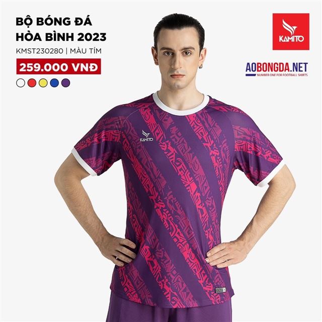Áo Bóng Đá Không Logo Kamito Hòa Bình Tím